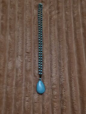 Source Unknown Turquoise Teardrop Beaded Necklace